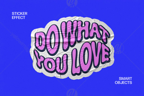 Wrinkled Matte Sticker Mockup