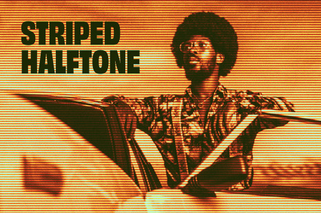 Halftone Stripes Photo Effect