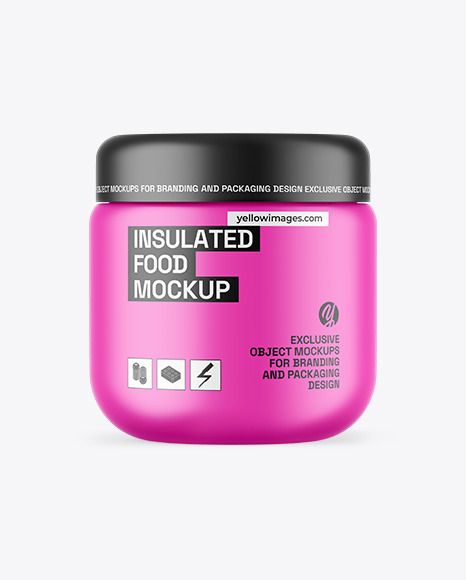 Matte Insulated Food Jar Mockup