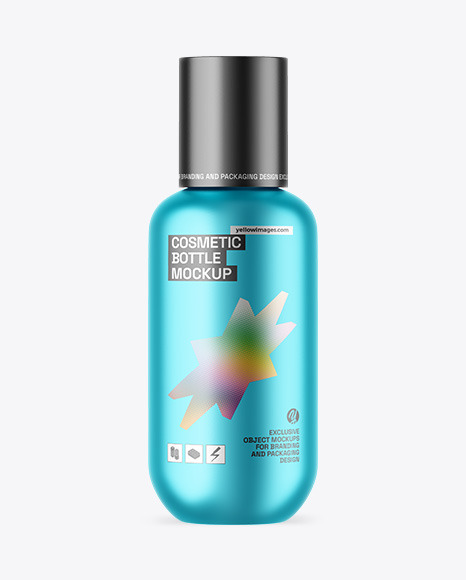 Matte Metallic Cosmetic Bottle Mockup