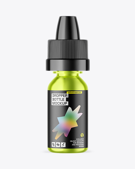 Metallic Dropper Bottle Mockup