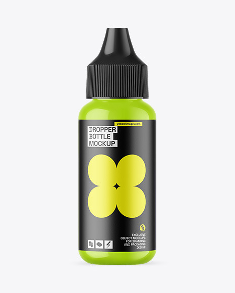 Glossy Dropper Bottle Mockup