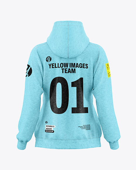 Women’s Heather Hoodie Mockup - Back View