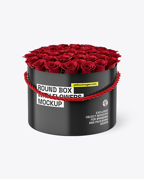 Round Flower Box Mockup