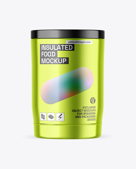Metallic Insulated Food Jar Mockup
