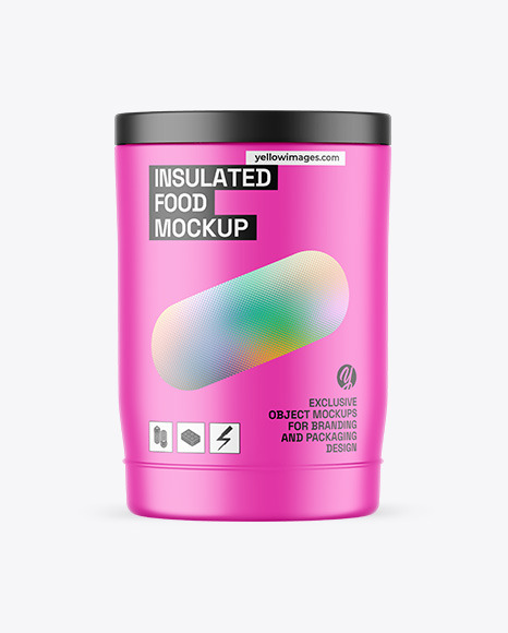Matte Insulated Food Jar Mockup