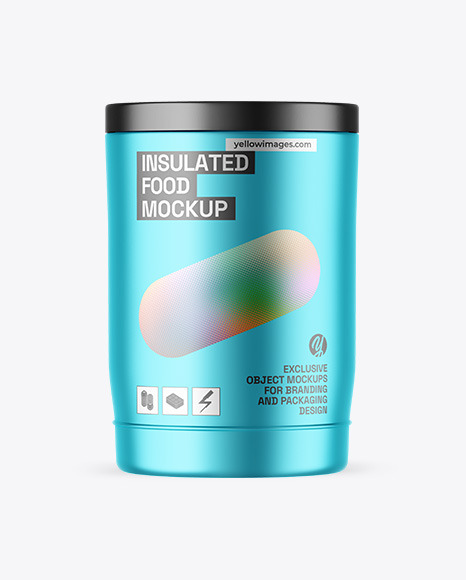Matte Metallic Insulated Food Jar Mockup
