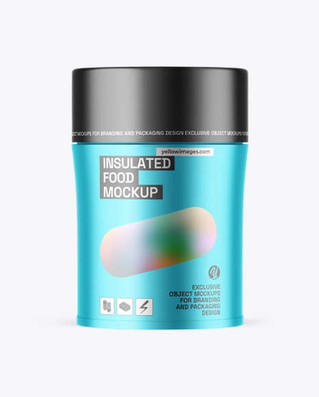 Matte Metallic Insulated Food Jar Mockup