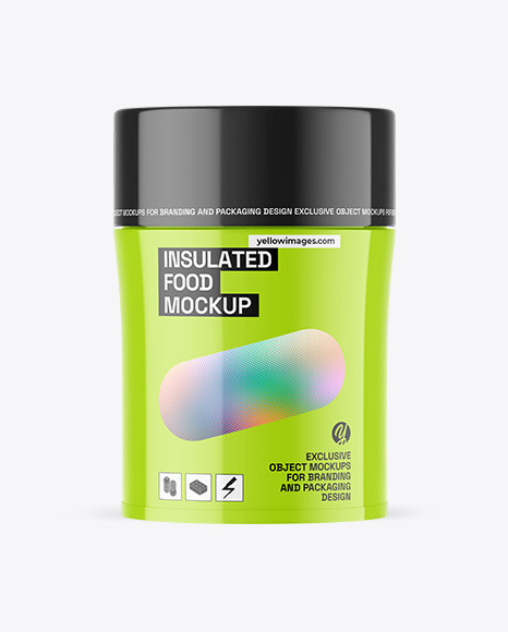 Glossy Insulated Food Jar Mockup