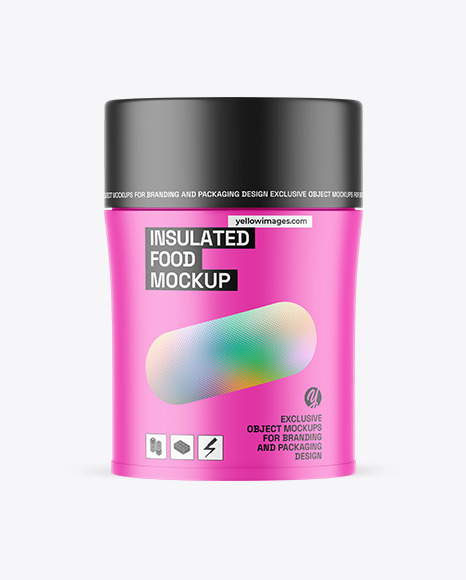 Matte Insulated Food Jar Mockup