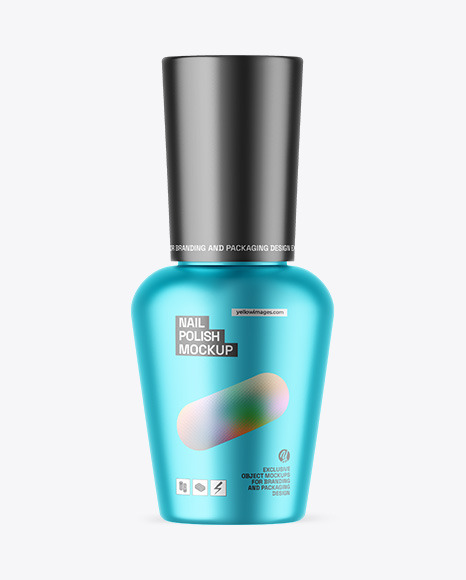 Matte Metallic Nail Polish Bottle Mockup