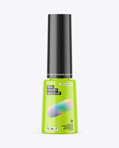 Glossy Nail Polish Bottle Mockup