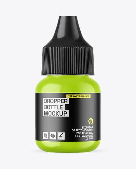 Glossy Dropper Bottle Mockup