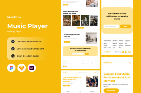 MusiFlow - Music Player Landing Page V1