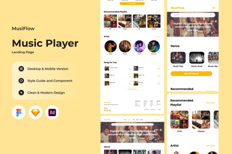 MusiFlow - Music Player Landing Page V2