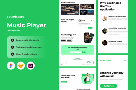 SoundScape - Music Player Landing Page V1