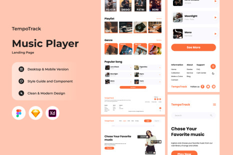 TempoTrack - Music Player Landing Page V2