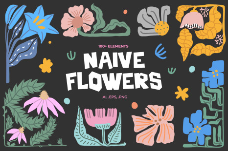 Naive Flowers: Patterns &amp; Posters