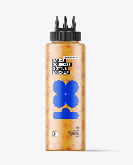Frosted Chilli Sauce Bottle w/ Triple Nozzle Mockup