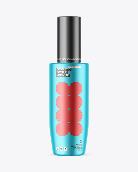 Matte Metallic Cosmetic Bottle Mockup