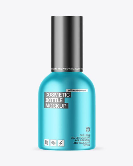 Matte Metallic Cosmetic Bottle Mockup