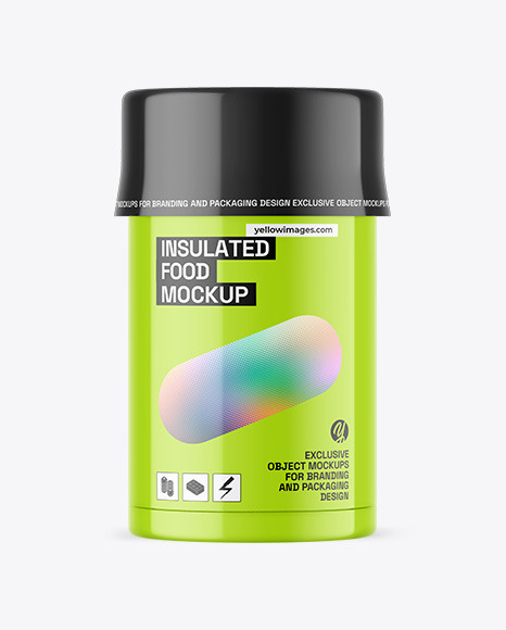 Glossy Insulated Food Jar Mockup