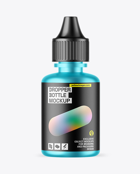 Matte Metallic Dropper Bottle Mockup