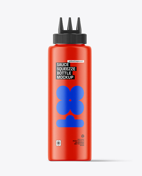 Matte Sauce Bottle w/ Triple Nozzle Mockup