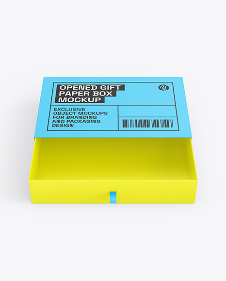 Opened Gift Paper Box Mockup