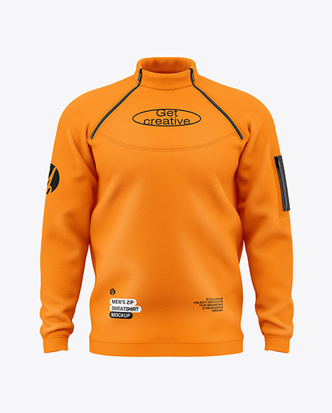 Men’s Zip Sweatshirt Mockup - Front View