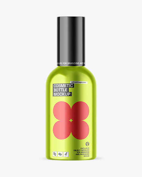 Metallic Cosmetic Bottle Mockup