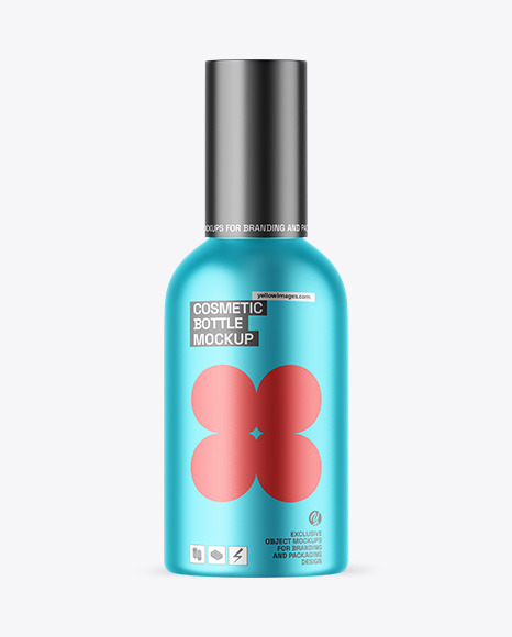 Matte Metallic Cosmetic Bottle Mockup