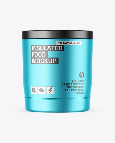 Matte Metallic Insulated Food Jar Mockup