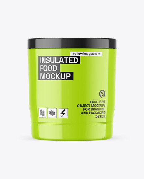 Glossy Insulated Food Jar Mockup