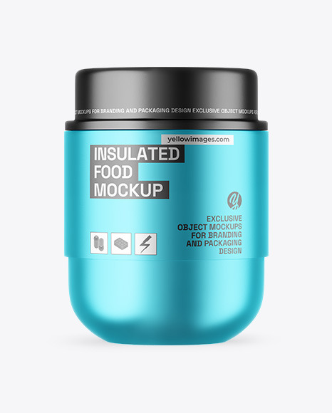 Matte Metallic Insulated Food Jar Mockup