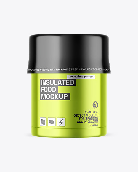 Metallic Insulated Food Jar Mockup