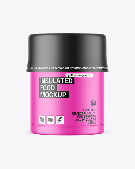Matte Insulated Food Jar Mockup