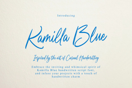 Kamilla Blue handwritten script