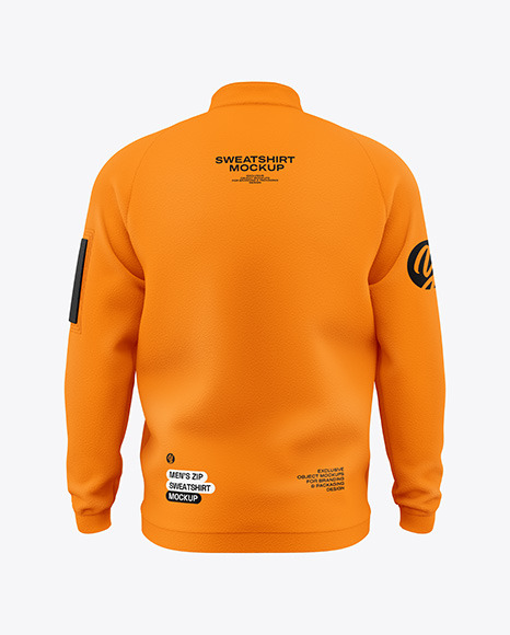 Men’s Zip Sweatshirt Mockup - Back View