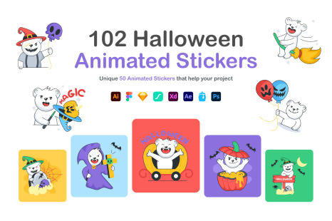 Animated Halloween Stickers