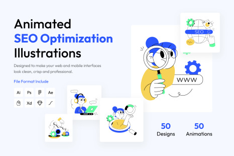 SEO Optimization Illustration Set