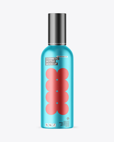 Matte Metallic Cosmetic Bottle Mockup