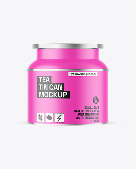 Matte Tea Tin Can Mockup