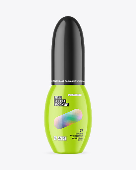 Glossy Nail Polish Bottle Mockup