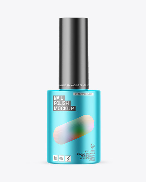 Matte Metallic Nail Polish Bottle Mockup