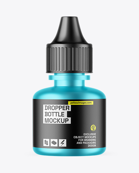 Matte Metallic Dropper Bottle Mockup