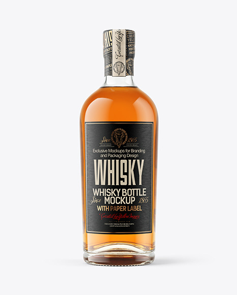 Glass Whisky Bottle Mockup