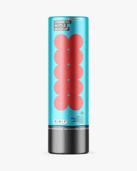 Matte Metallic Cosmetic Bottle Mockup