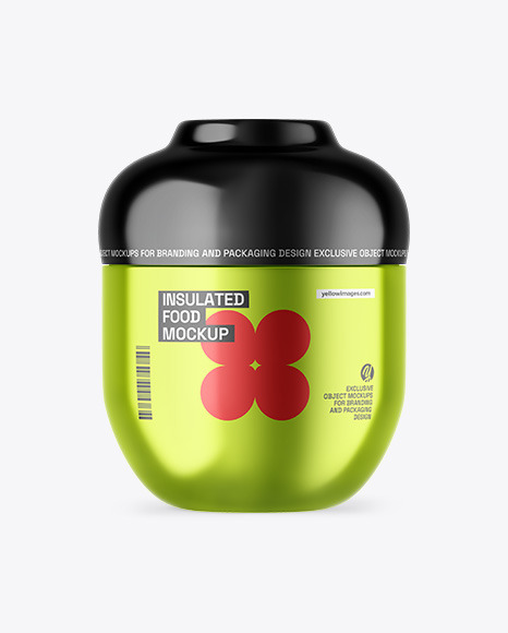 Metallic Insulated Food Jar Mockup