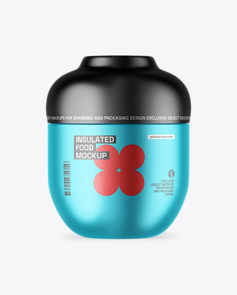 Matte Metallic Insulated Food Jar Mockup